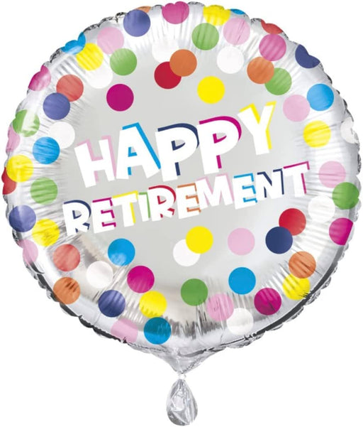 18" Foil Happy Retirement Balloon dots