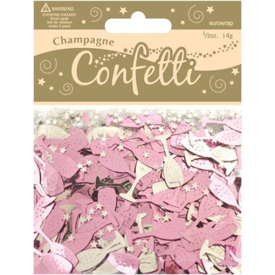 Pink Glitz Champagne Glass Table Confetti