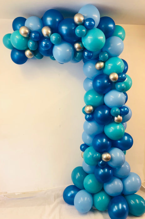 Half Organic Balloon Arch -Blue Tones