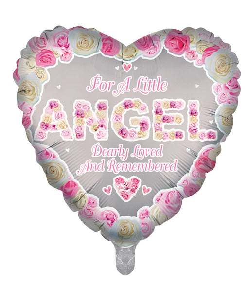 18” In Loving Memory Foil Balloon - Little Angel Pink
