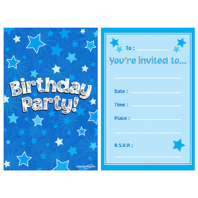 Holographic Party Invitations - Blue