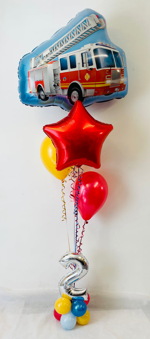 Fire Engine Themed Mixed Balloon Display