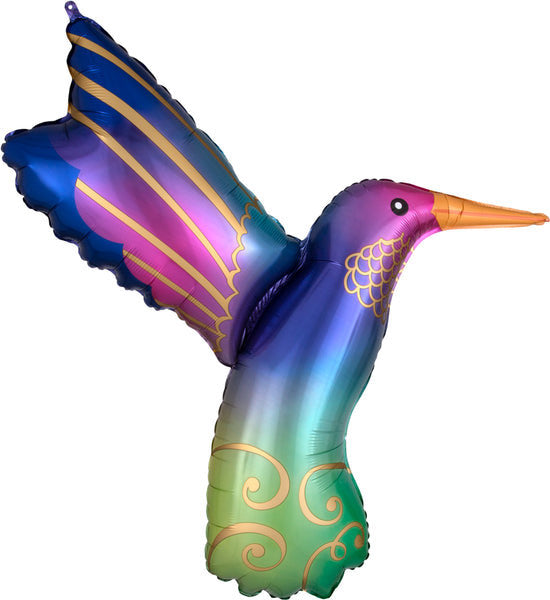 Large Satin Humming Bird Printed Foil Balloon