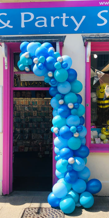 Half Organic Balloon Arch -Blue Tones