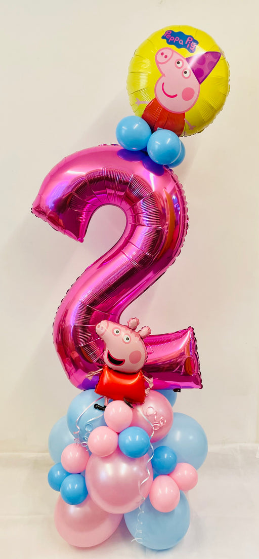Age Themed Balloon Column - Peppa