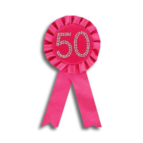 Age 50 Rosette - Hot Pink