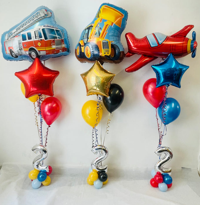 Fire Engine Themed Mixed Balloon Display