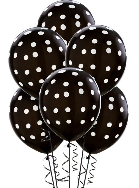 Black Spotty Balloons 6 Pack - The Ultimate Balloon & Party Shop