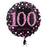 18" Foil Age 100 Black/Pink Dots Balloon - The Ultimate Balloon & Party Shop