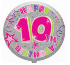 18" Foil Age 10 Pink Balloon - The Ultimate Balloon & Party Shop