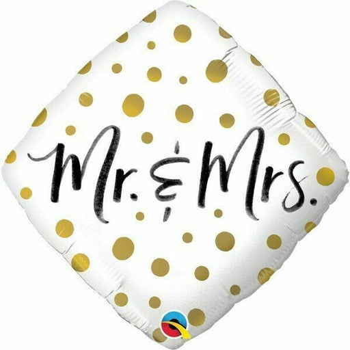 18" Foil Mr & Mrs White/Gold Balloon - The Ultimate Balloon & Party Shop