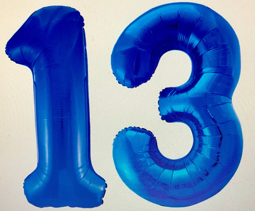 Age 13 Number Foil Balloons - The Ultimate Balloon & Party Shop