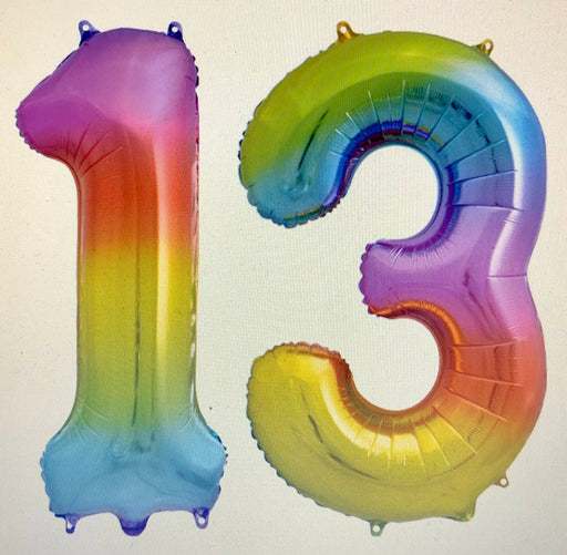 Age 13 Number Foil Balloons - The Ultimate Balloon & Party Shop