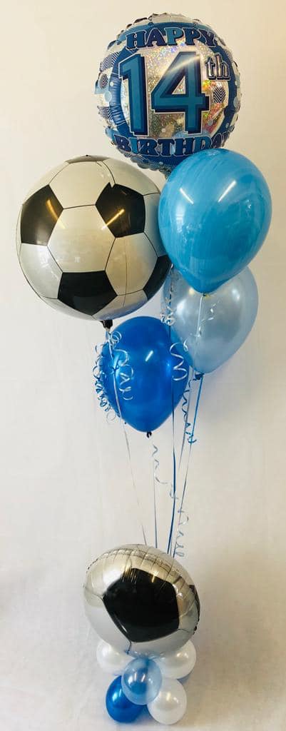 Football with age balloon display - The Ultimate Balloon & Party Shop