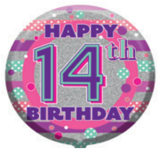 18" Foil Age 14 Girls Balloon - The Ultimate Balloon & Party Shop