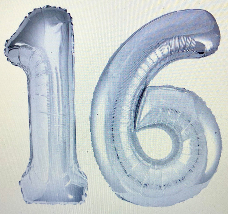 Age 16 Number Foil Balloons - The Ultimate Balloon & Party Shop