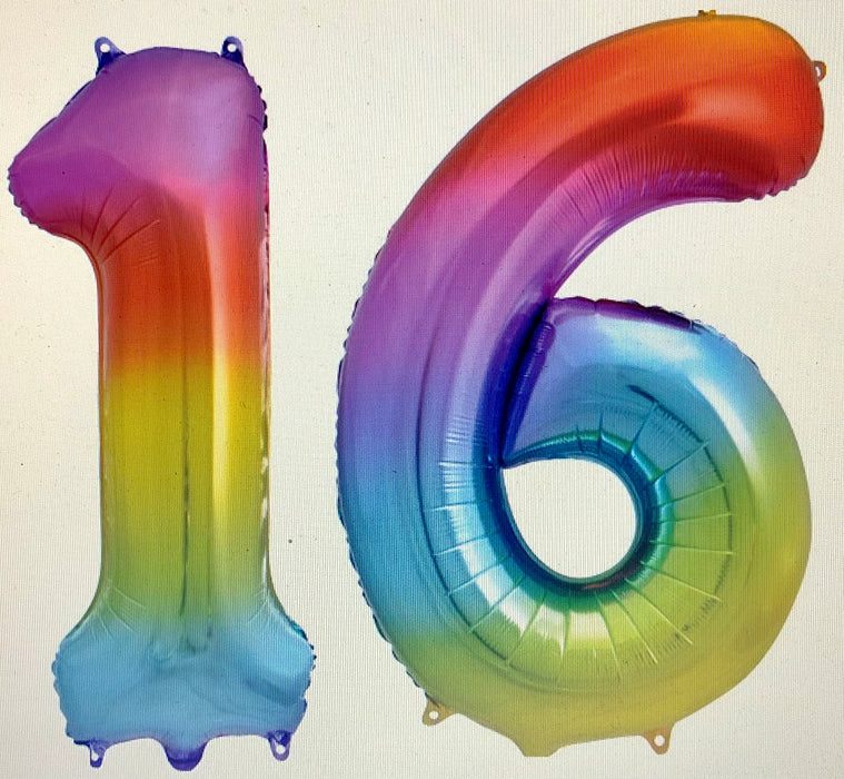Age 16 Number Foil Balloons - The Ultimate Balloon & Party Shop