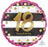 18" Foil Age 18 Pink Dots and stripes Balloon. - The Ultimate Balloon & Party Shop