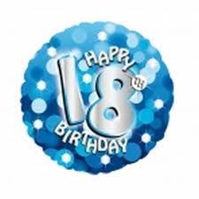 18" Foil Age 18 Balloon - Blue Sparkle - The Ultimate Balloon & Party Shop