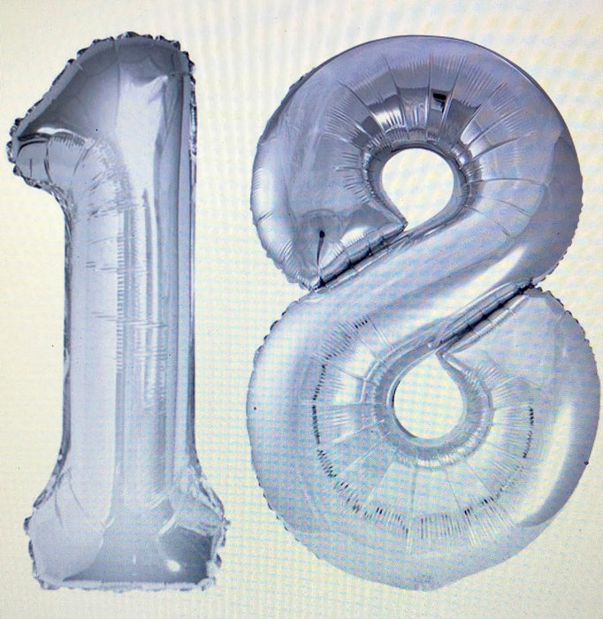 Age 18 Number Foil Balloons - The Ultimate Balloon & Party Shop