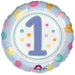 18" Foil 1st Birthday Balloon - Lilac/Lblue Dots The Ultimate Balloon And Party Shop Cheltenham & Gloucester Balloons & Fancy Dress 