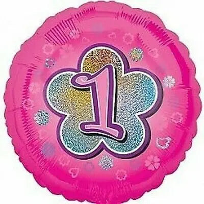 18" Foil 1st Birthday Balloon - Pink Glitz The Ultimate Balloon And Party Shop Cheltenham & Gloucester Balloons & Fancy Dress 