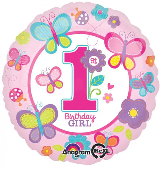 18" Foil 1st Birthday Girls Balloon The Ultimate Balloon And Party Shop Cheltenham & Gloucester Balloons & Fancy Dress 