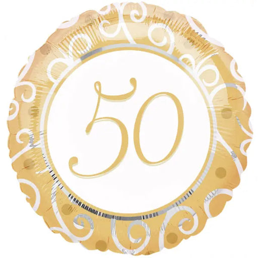 18" Foil 50th Golden Wedding Anniversary Balloon The Ultimate Balloon And Party Shop Cheltenham & Gloucester Balloons & Fancy Dress 
