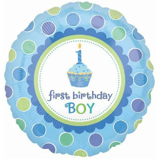 18" Foil Age 1 First Birthday Boy Balloon. The Ultimate Balloon And Party Shop Cheltenham & Gloucester Balloons & Fancy Dress 