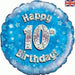 18" Foil Age 10 Balloon - Blue Glitz The Ultimate Balloon And Party Shop Cheltenham & Gloucester Balloons & Fancy Dress 