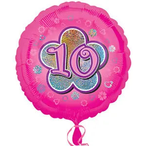 18" Foil Age 10 Balloon - Pink The Ultimate Balloon And Party Shop Cheltenham & Gloucester Balloons & Fancy Dress 