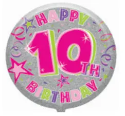 18" Foil Age 10 Pink Balloon The Ultimate Balloon And Party Shop Cheltenham & Gloucester Balloons & Fancy Dress 