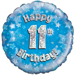 18" Foil Age 11 Balloon - Blue The Ultimate Balloon And Party Shop Cheltenham & Gloucester Balloons & Fancy Dress 