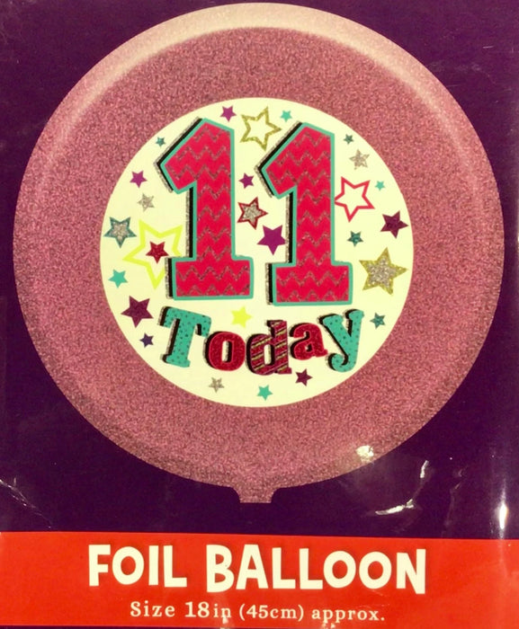 18" Foil Age 11 Balloon - Pink The Ultimate Balloon And Party Shop Cheltenham & Gloucester Balloons & Fancy Dress 