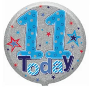 18" Foil Age 11 Boys Balloon The Ultimate Balloon And Party Shop Cheltenham & Gloucester Balloons & Fancy Dress 