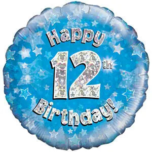18" Foil Age 12 Balloon - Blue The Ultimate Balloon And Party Shop Cheltenham & Gloucester Balloons & Fancy Dress 