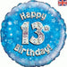 18" Foil Age 13 Balloon - Blue The Ultimate Balloon And Party Shop Cheltenham & Gloucester Balloons & Fancy Dress 