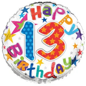 18" Foil Age 13 Balloon - Bright Stars The Ultimate Balloon And Party Shop Cheltenham & Gloucester Balloons & Fancy Dress 