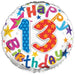18" Foil Age 13 Balloon - Bright Stars The Ultimate Balloon And Party Shop Cheltenham & Gloucester Balloons & Fancy Dress 