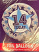18" Foil Age 14 Balloon - Blue Stars The Ultimate Balloon And Party Shop Cheltenham & Gloucester Balloons & Fancy Dress 