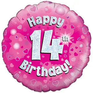 18" Foil Age 14 Balloon - Pink The Ultimate Balloon And Party Shop Cheltenham & Gloucester Balloons & Fancy Dress 