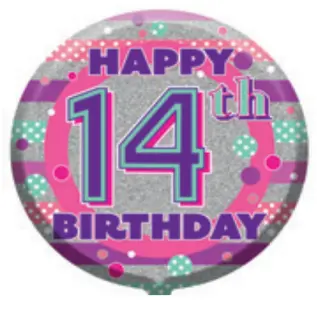18" Foil Age 14 Girls Balloon The Ultimate Balloon And Party Shop Cheltenham & Gloucester Balloons & Fancy Dress 