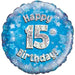 18" Foil Age 15 Balloon - Blue The Ultimate Balloon And Party Shop Cheltenham & Gloucester Balloons & Fancy Dress 