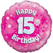 18" Foil Age 15 Balloon - Pink The Ultimate Balloon And Party Shop Cheltenham & Gloucester Balloons & Fancy Dress 