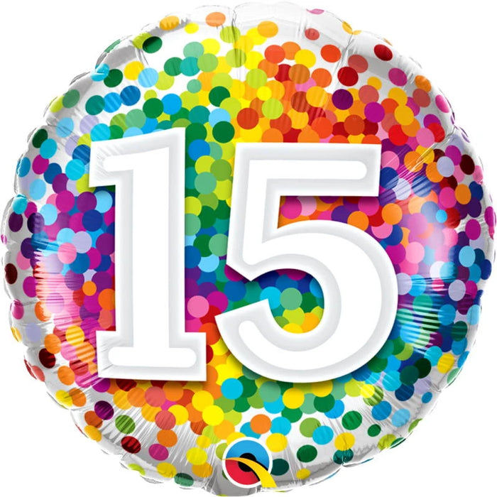 18" Foil Age 15 Bright Balloon The Ultimate Balloon And Party Shop Cheltenham & Gloucester Balloons & Fancy Dress 