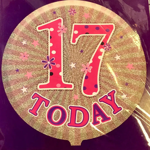 18" Foil Age 17 Balloon - Pink The Ultimate Balloon And Party Shop Cheltenham & Gloucester Balloons & Fancy Dress 