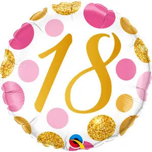 18" Foil Age 18 Balloon - Pink & Gold The Ultimate Balloon And Party Shop Cheltenham & Gloucester Balloons & Fancy Dress 