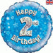 18" Foil Age 2 Balloon - Blue Glitz The Ultimate Balloon And Party Shop Cheltenham & Gloucester Balloons & Fancy Dress 