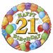 18" Foil Age 21 Balloon - Bright Balloons The Ultimate Balloon And Party Shop Cheltenham & Gloucester Balloons & Fancy Dress 