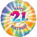 18" Foil Age 21 Balloon - Retro Colours The Ultimate Balloon And Party Shop Cheltenham & Gloucester Balloons & Fancy Dress 